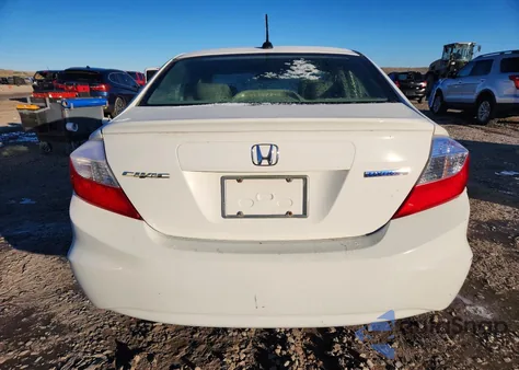 2012 Honda Civic Hybrid L from USA, damaged, VIN JHMFB4F33CS007772